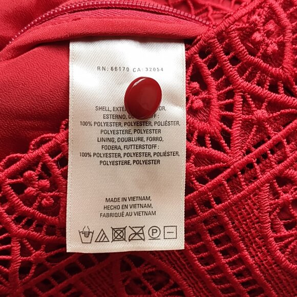 Moulinette Soerus Anthropologie Red Eyelet Lace Peplum Top Feminine Indie Size 6 - Picture 6 of 8